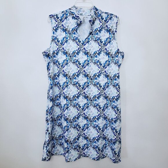 Lulu-B Dresses & Skirts - Lulu-B Women's Sleeveless Floral Paisley UPF50+ Travel Swing Tennis Dress XLarge